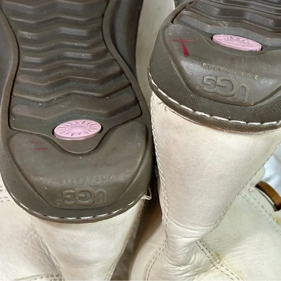 UGG Women's Tan Shearling Lace-Up leather Boots - Picture 5 of 11